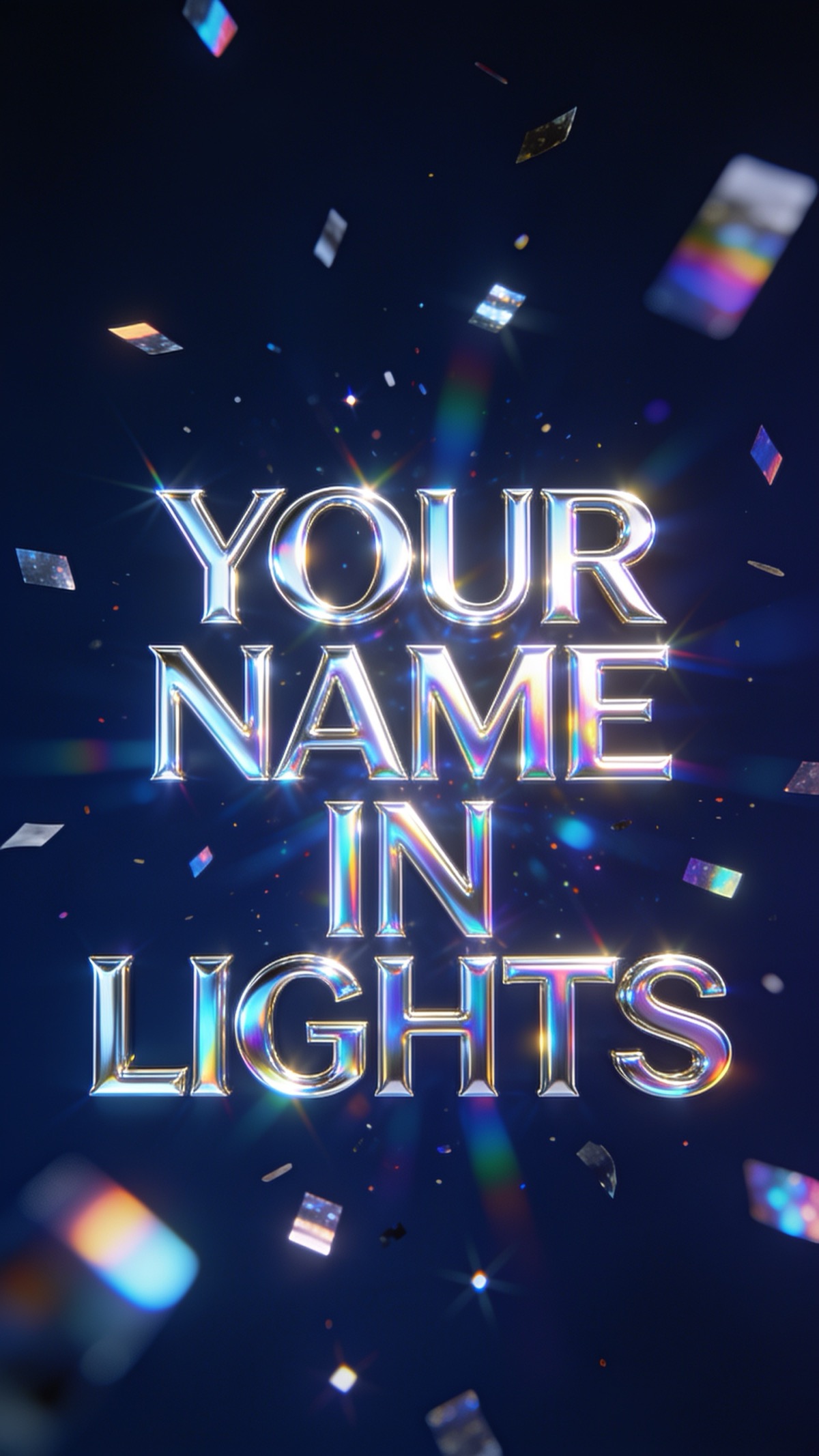 Example output for: Viral Social Graphic — Holographic Foil Text