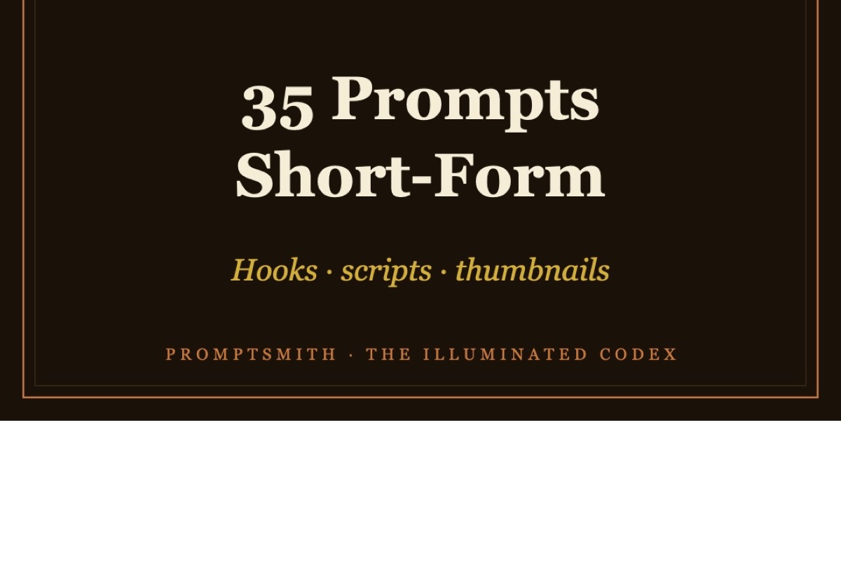 Full preview of the Viral Content Engine: 35 Prompts for Short-Form Creators sheet